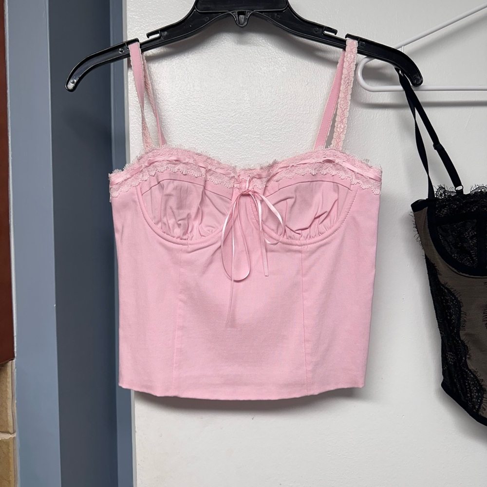 Beverly and Beck Pink Lace Cami